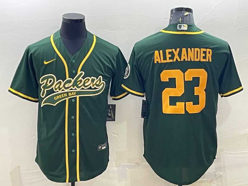 Men%27s Green Bay Packers #23 Jaire Alexander Green Gold With Patch Cool Base Stitched Baseball Jersey->green bay packers->NFL Jersey